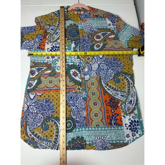 ALTATENSIONE Men's Paysley Button Down Shirt Long Sleeve Cotton Sz M *See Notes - Picture 6 of 9